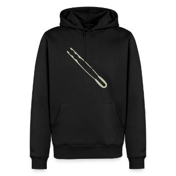 Pinces à griller - Sweat à capuche Premium bio Homme - noir - Devant - Nico (187cm)