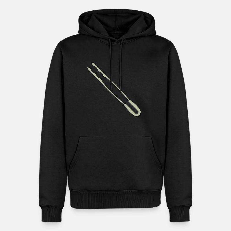 Pinces à griller - Sweat à capuche Premium bio Homme - noir