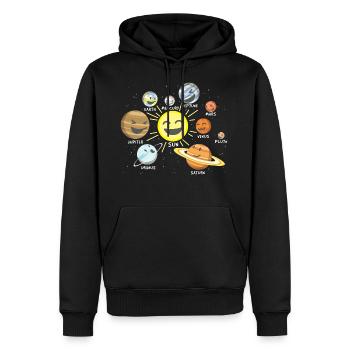 système solaire - Sweat à capuche Premium bio Homme - noir - Devant - Nico (187cm)