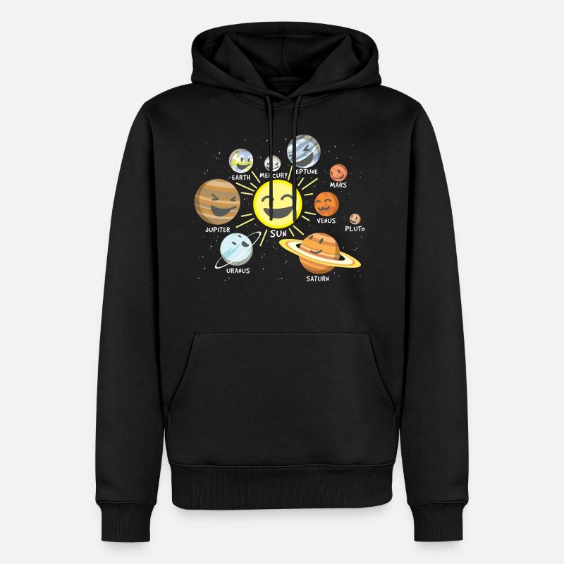 système solaire - Sweat à capuche Premium bio Homme - noir