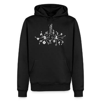 Blockchain Kryptowährung - Männer Premium Bio Hoodie - Schwarz - Vorne - Nico (187cm)