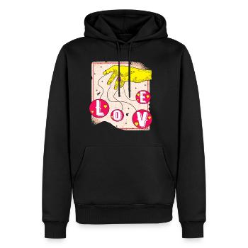 Liebeskugeln,Love Hand,Liebe Shirt Plakat verliebt - Männer Premium Bio Hoodie - Schwarz - Vorne - Nico (187cm)