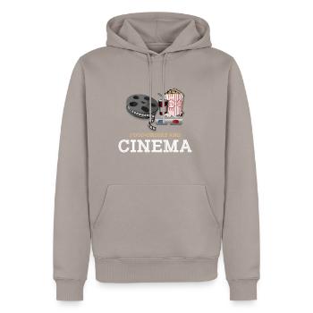Kino - Männer Premium Bio Hoodie - Taupe - Vorne - Nico (187cm)