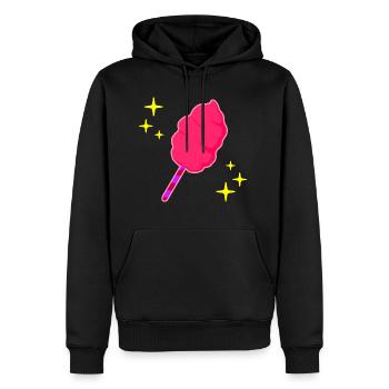 Barbe à papa, rose - Sweat à capuche Premium bio Homme - noir - Devant - Nico (187cm)
