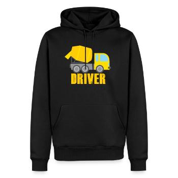 Conducteur de camion malaxeur - Sweat à capuche Premium bio Homme - noir - Devant - Nico (187cm)