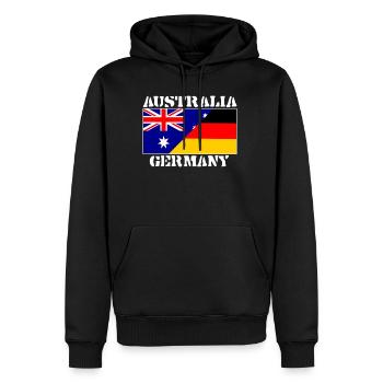 Australia Deutschland,Germany friendship,Flagge - Männer Premium Bio Hoodie - Schwarz - Vorne - Nico (187cm)