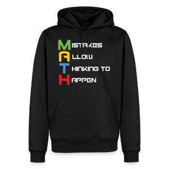 professeur de mathématiques - Sweat à capuche Premium bio Homme - noir - Devant - Nico (187cm)