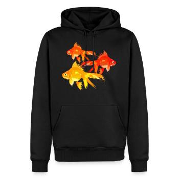 Bassin de poisson rouge coloré - Sweat à capuche Premium bio Homme - noir - Devant - Nico (187cm)