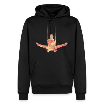 Turnen mit Seilringen - Männer Premium Bio Hoodie - Schwarz - Vorne - Nico (187cm)