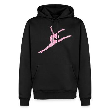Gymnaste rose - Sweat à capuche Premium bio Homme - noir - Devant - Nico (187cm)