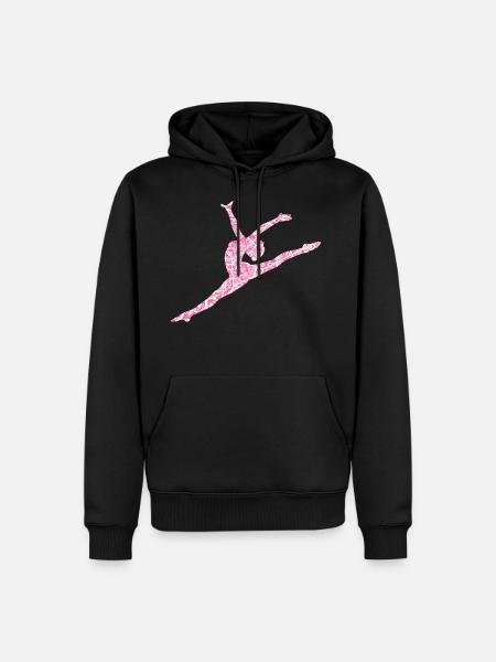 Ginnasta rosa - Felpa con cappuccio ecologica premium da uomo - nero