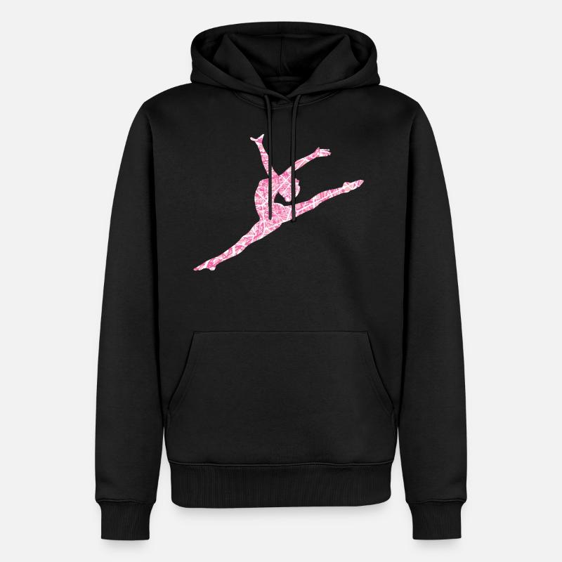Gymnaste rose - Sweat à capuche Premium bio Homme - noir