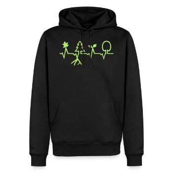 Natur - Herzschlag, EKG, Nature - Heartbeat - Männer Premium Bio Hoodie - Schwarz - Vorne - Nico (187cm)