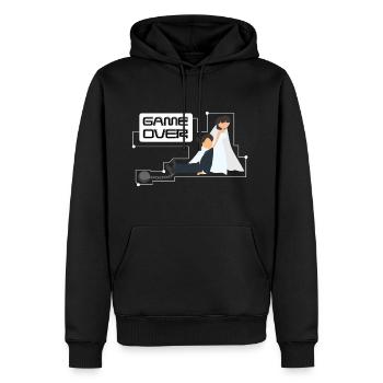 Fin du jeu - Sweat à capuche Premium bio Homme - noir - Devant - Nico (187cm)