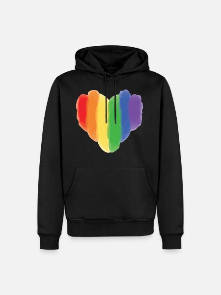 LGBT - Sweat à capuche Premium bio Homme - noir