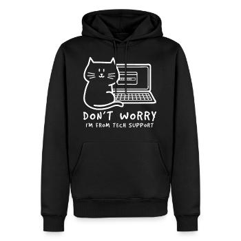 Systemadmin Cat - Men’s Premium Organic Hoodie - black - Front - Nico (187cm)