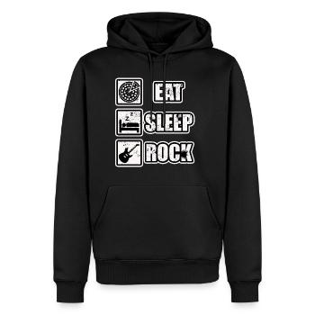 Musique Rock & Roll Skull Guitar Ladies Hommes - Sweat à capuche Premium bio Homme - noir - Devant - Nico (187cm)
