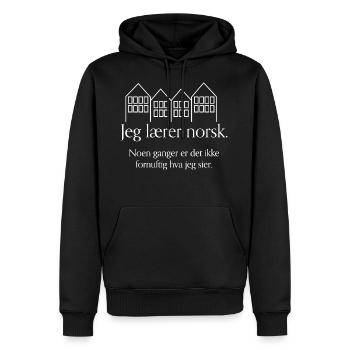 Ich lerne Norwegisch - Männer Premium Bio Hoodie - Schwarz - Vorne - Nico (187cm)