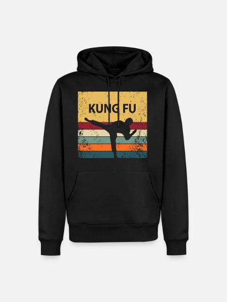 Retro Kung Fu - Men’s Premium Organic Hoodie - black