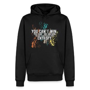Entropie - Männer Premium Bio Hoodie - Schwarz - Vorne - Nico (187cm)