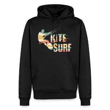 Kiten - Männer Premium Bio Hoodie - Schwarz - Vorne - Nico (187cm)