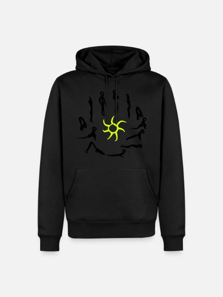 Yoga - Sun greeting - Men’s Premium Organic Hoodie - black