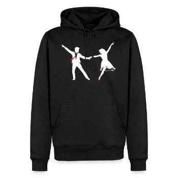 Couple de danse swing - Sweat à capuche Premium bio Homme - noir - Devant - Nico (187cm)