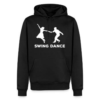 Danse swing - Sweat à capuche Premium bio Homme - noir - Devant - Nico (187cm)