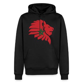 Maroc - Sweat à capuche Premium bio Homme - noir - Devant - Nico (187cm)