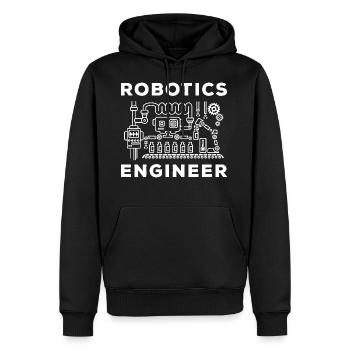 Robot engineer - Men’s Premium Organic Hoodie - black - Front - Nico (187cm)