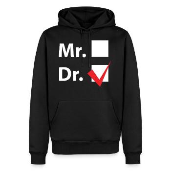 DR Titel Doktor - Männer Premium Bio Hoodie - Schwarz - Vorne - Nico (187cm)
