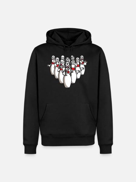 bowling - Men’s Premium Organic Hoodie - black
