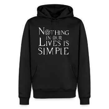 RIEN, CADEAU - Sweat à capuche Premium bio Homme - noir - Devant - Nico (187cm)