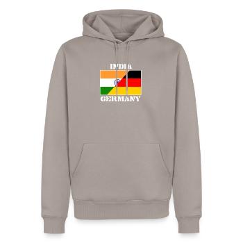 Deutschland Indien Freundschaft,India Germany,flag - Männer Premium Bio Hoodie - Taupe - Vorne - Nico (187cm)