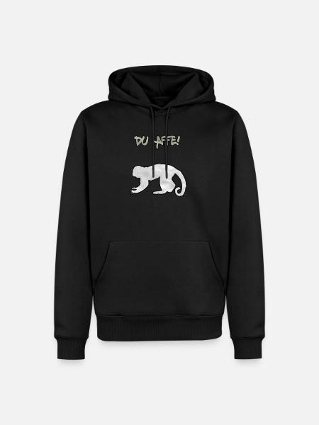 Du Affe - Männer Premium Bio Hoodie - Schwarz