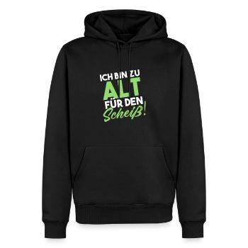 Zu Alt - Männer Premium Bio Hoodie - Schwarz - Vorne - Nico (187cm)