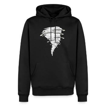 Tornade - Sweat à capuche Premium bio Homme - noir - Devant - Nico (187cm)