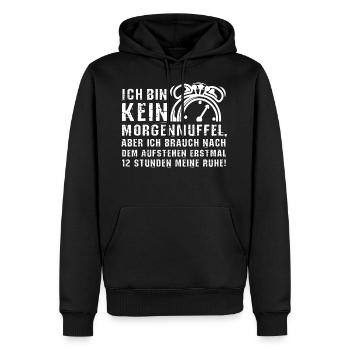 Morgenmuffel - Männer Premium Bio Hoodie - Schwarz - Vorne - Nico (187cm)