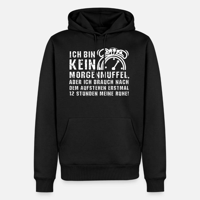 Morgenmuffel - Männer Premium Bio Hoodie - Schwarz