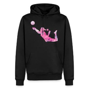volley-ball - Sweat à capuche Premium bio Homme - noir - Devant - Nico (187cm)