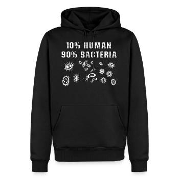 Bactéries du corps humain - Sweat à capuche Premium bio Homme - noir - Devant - Nico (187cm)