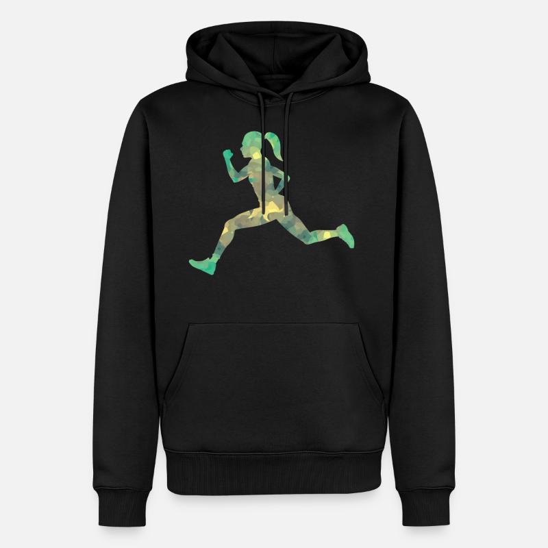Sprinterin - Männer Premium Bio Hoodie - Schwarz