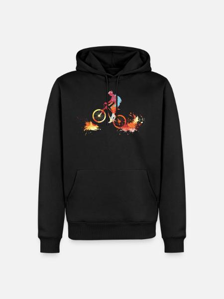 Coureur vtt - Sweat à capuche Premium bio Homme - noir