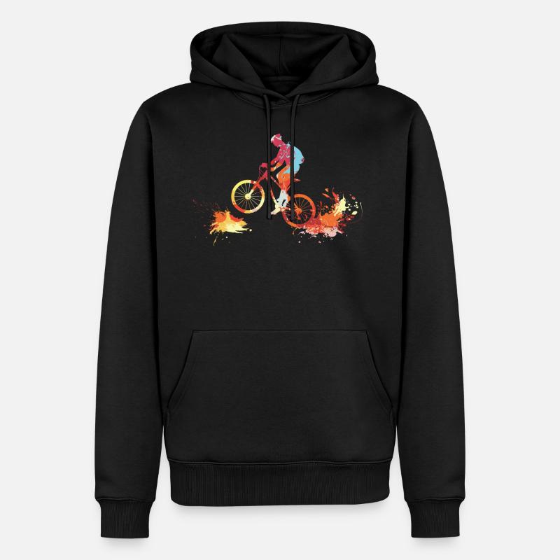 Coureur vtt - Sweat à capuche Premium bio Homme - noir
