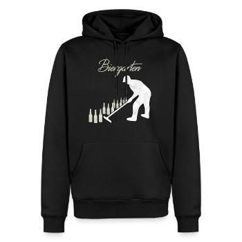Bier Garten lustiger Garten Spruch Geschenkidee - Männer Premium Bio Hoodie - Schwarz - Vorne - Nico (187cm)