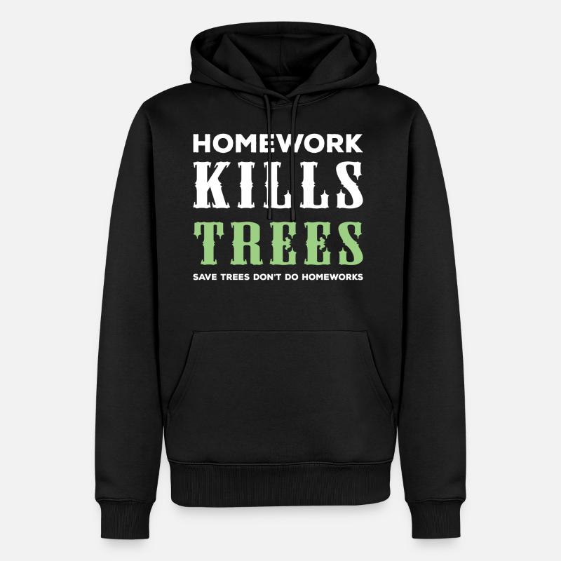 devoirs - Sweat à capuche Premium bio Homme - noir