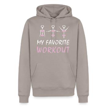 Mädelsabend Sekt - Männer Premium Bio Hoodie - Taupe - Vorne - Nico (187cm)