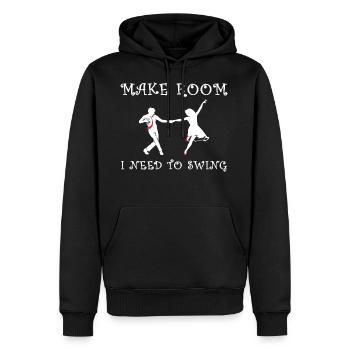 Danse swing - Sweat à capuche Premium bio Homme - noir - Devant - Nico (187cm)