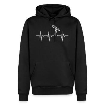 Stars Découvrez l'astrophysique - Sweat à capuche Premium bio Homme - noir - Devant - Nico (187cm)