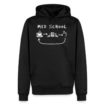 Medicine student - Men’s Premium Organic Hoodie - black - Front - Nico (187cm)